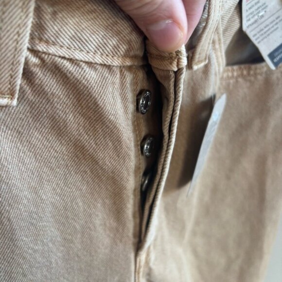 Levi’s 501 Original High Rise Straight Leg Tan Denim Jeans Women’s 25x30 NWT - Picture 4 of 9